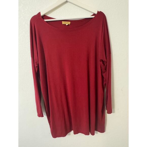 PIKO Tunic Top Maroon Dark Red Bamboo Soft‎ Size Small - Picture 1 of 5